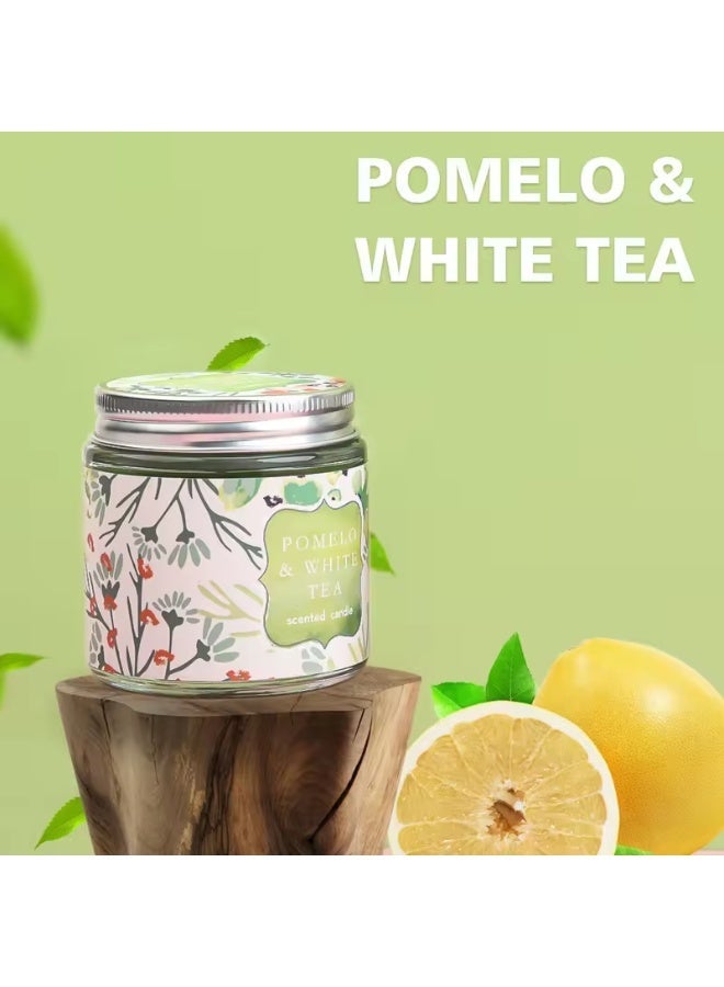 Anami Buy one Get one Pack -  Premium Scented Soy Blend Candles – ,Pomelo & White Tea and Cherry Blossom & Bay –Jar Aroma Candles for Home & Gifting - Image 3
